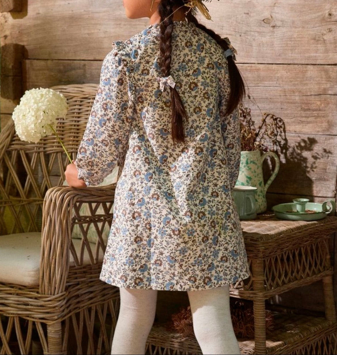 Robe fleurie en bleu
