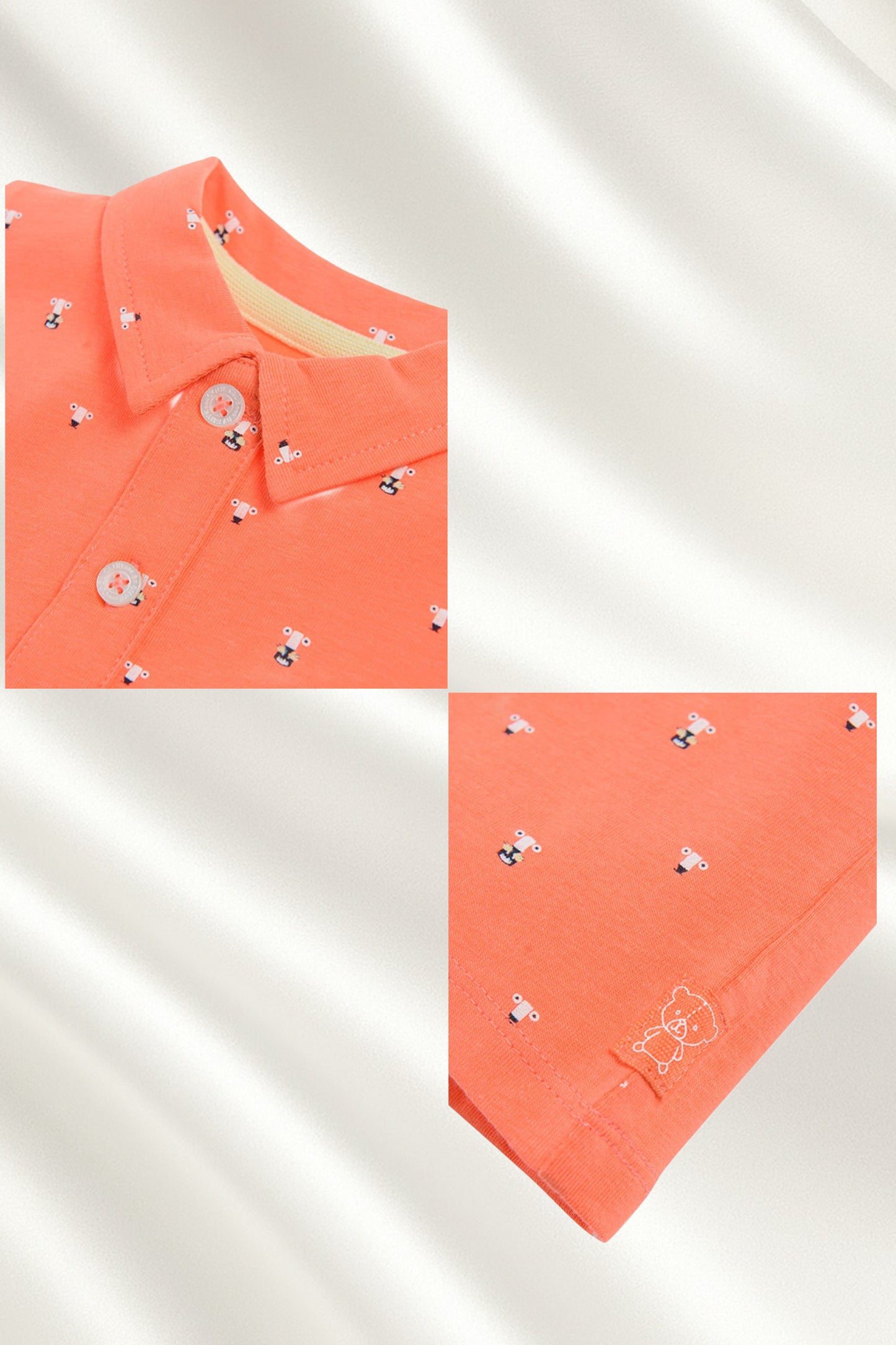Polo orange à manches courtes