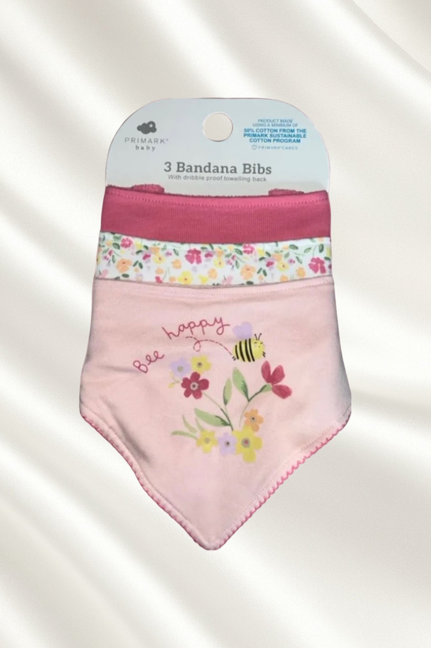 Pack 3 bavoirs bandana en Rose