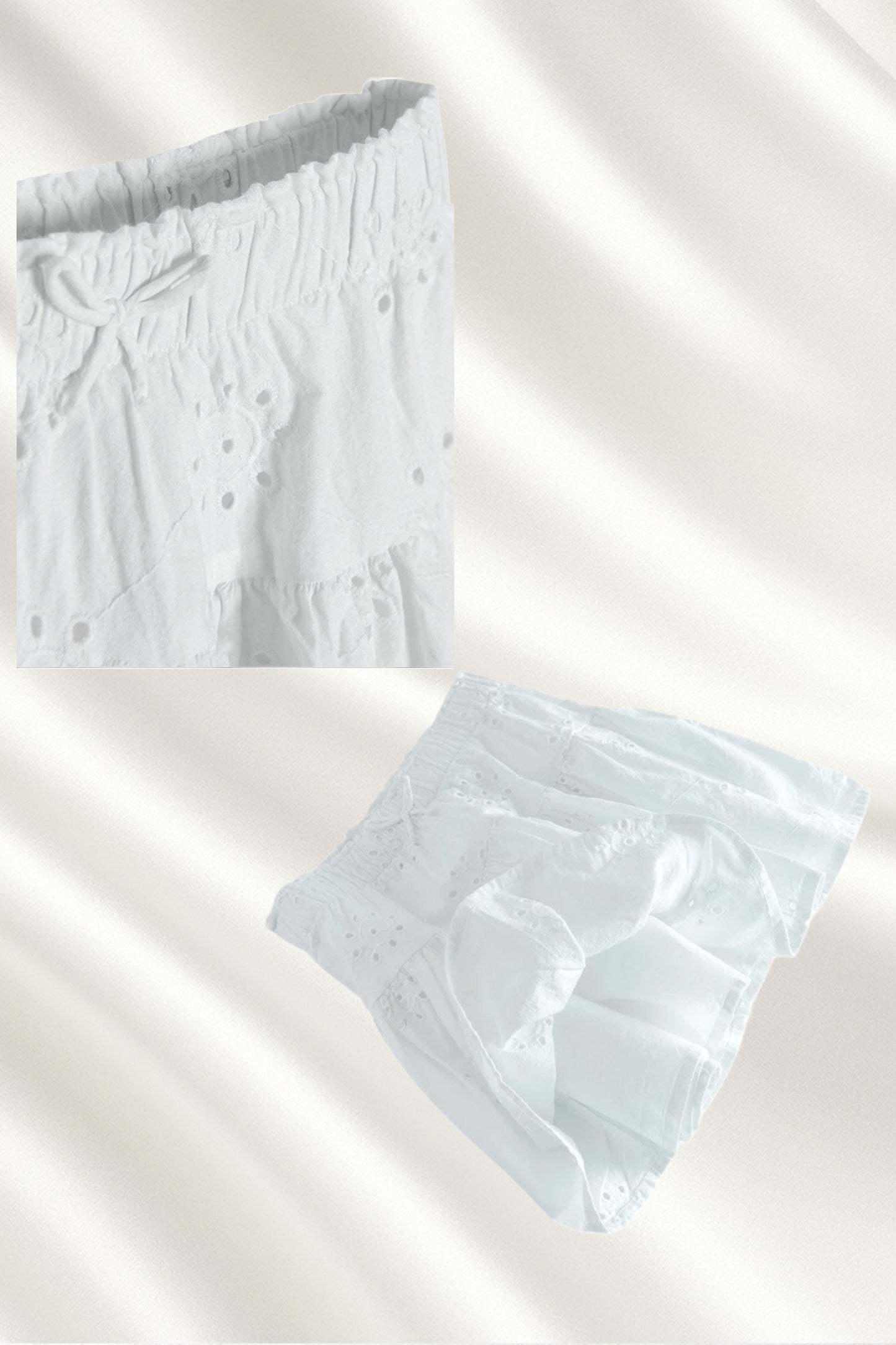 Jupe blanche brodée