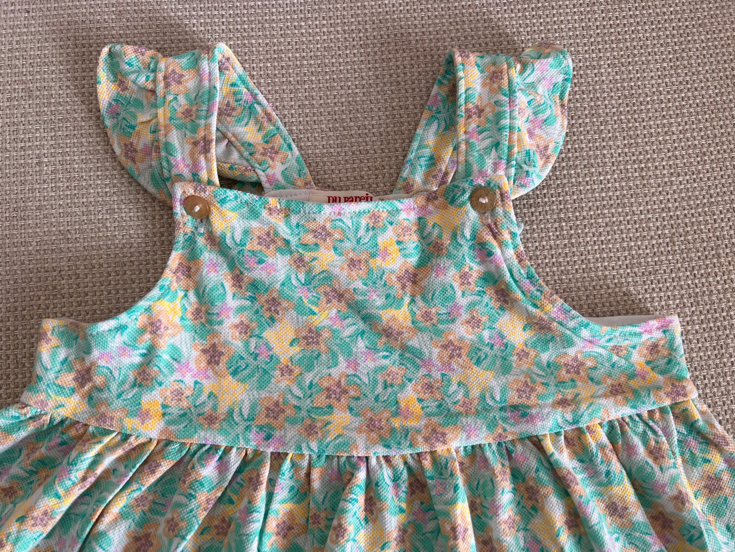 Robe verte multicolore