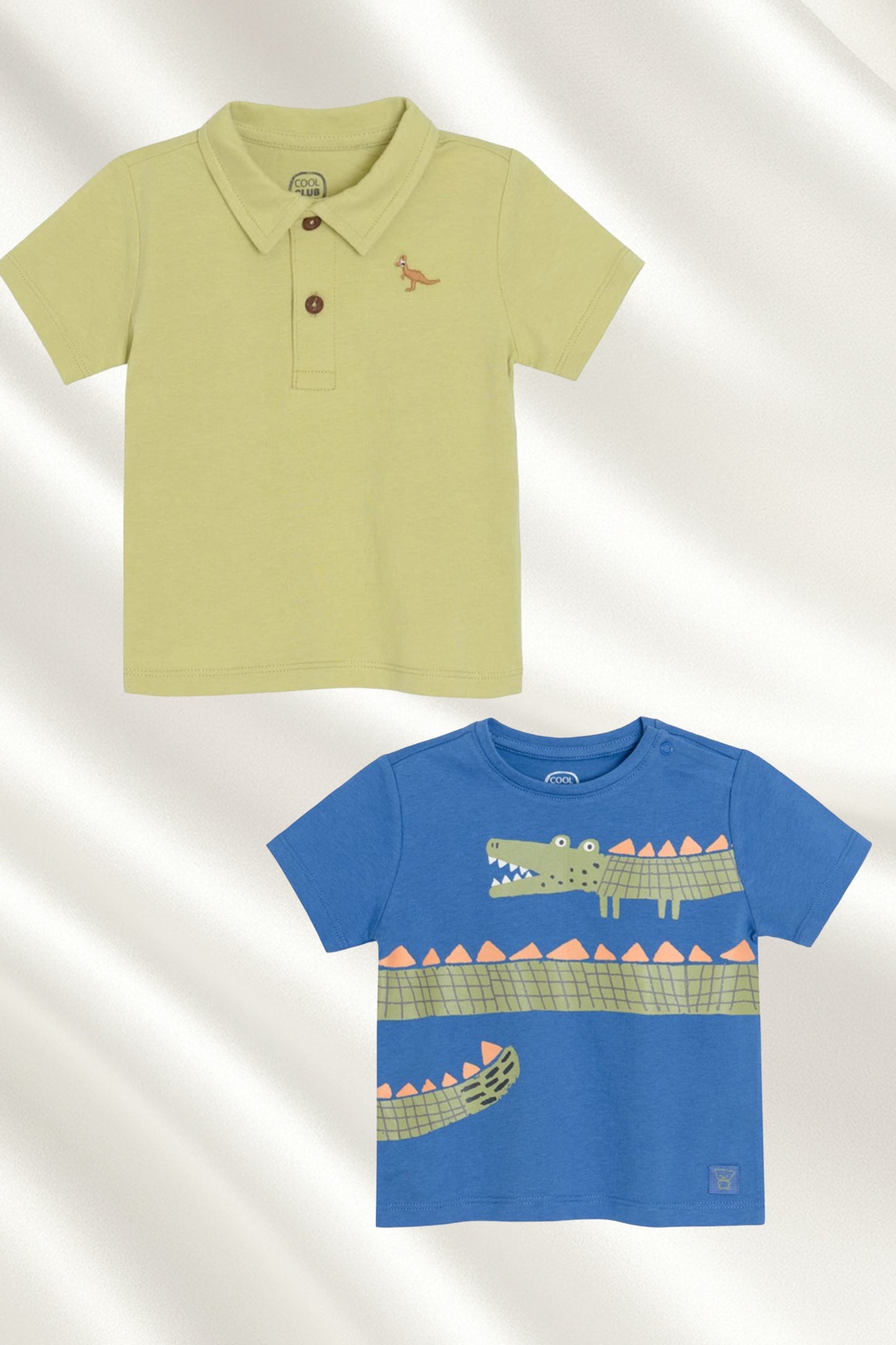 Set 2 pcs polo motif dinosaure & T-shirt motif crocodile