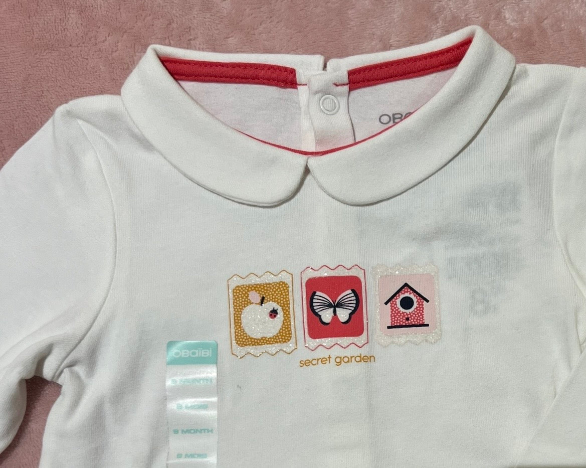 Pull blanc avec manches col claudine