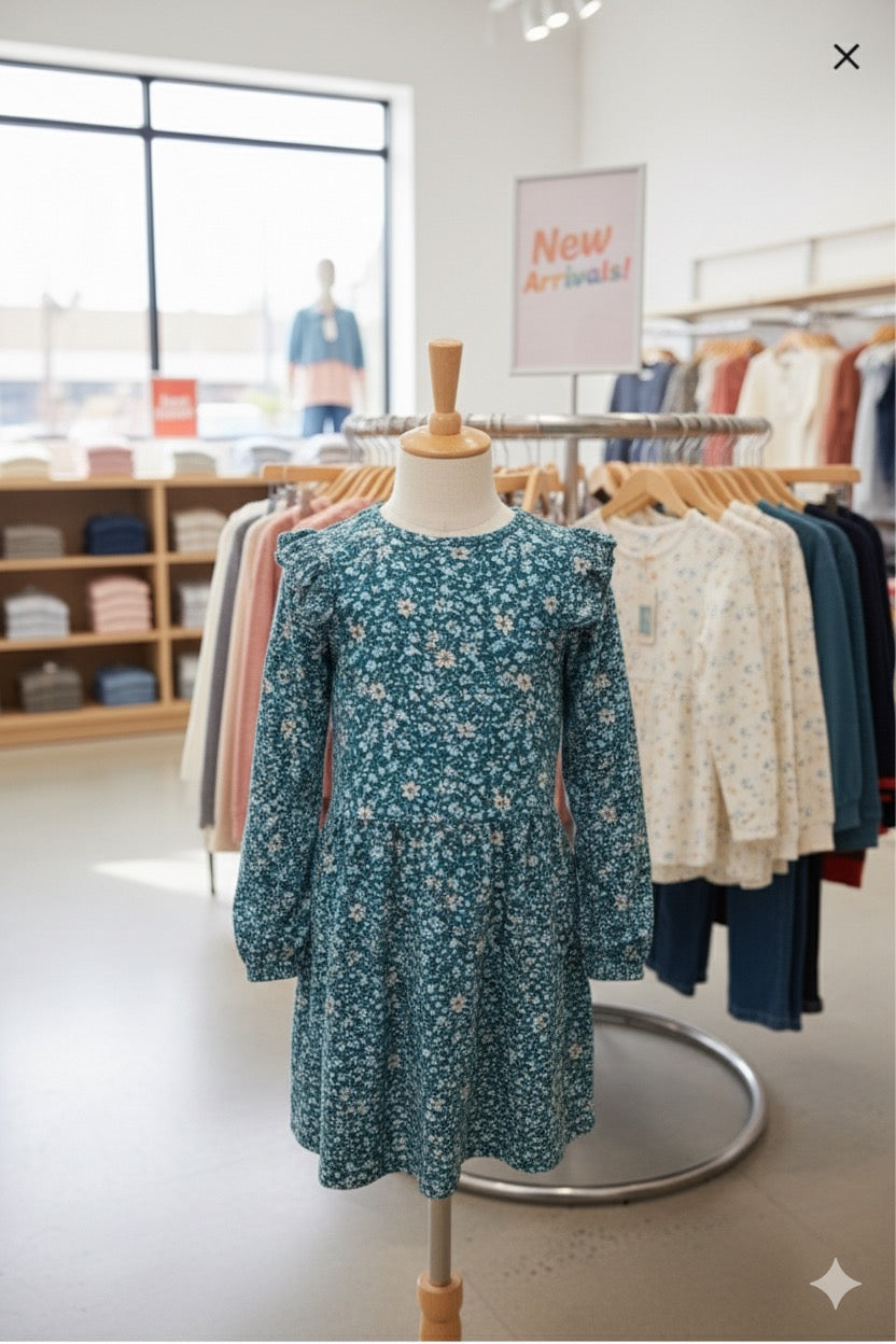 Robe à manches longues fleurie