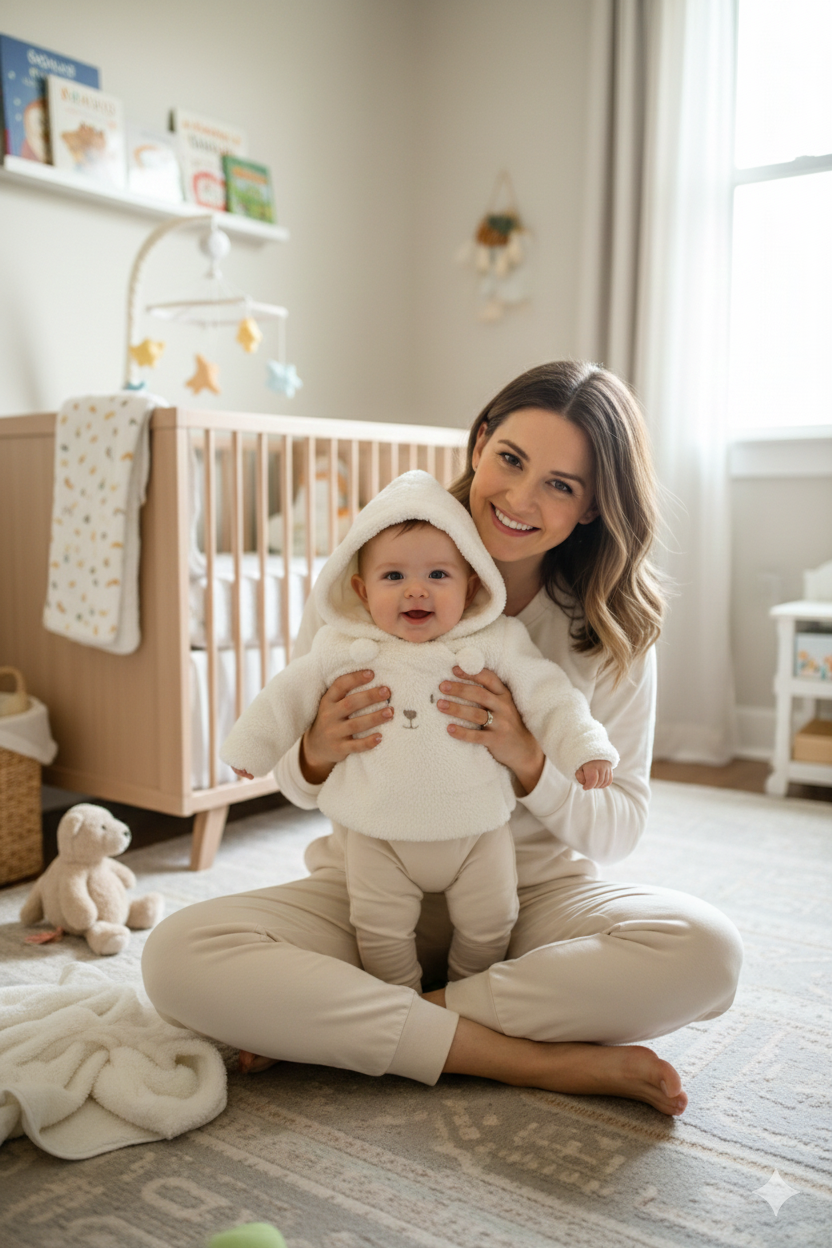 Manteau blanc à capuche pour bébé