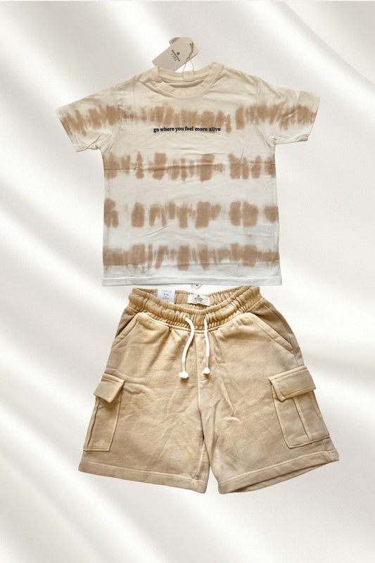 Ensemble 2 Pcs T-shirt & short Beige