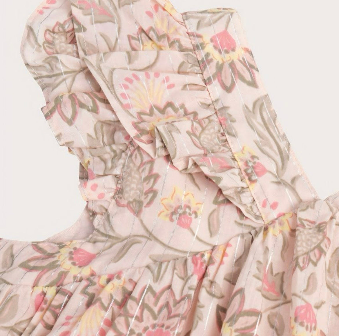 Robe beige fleurie