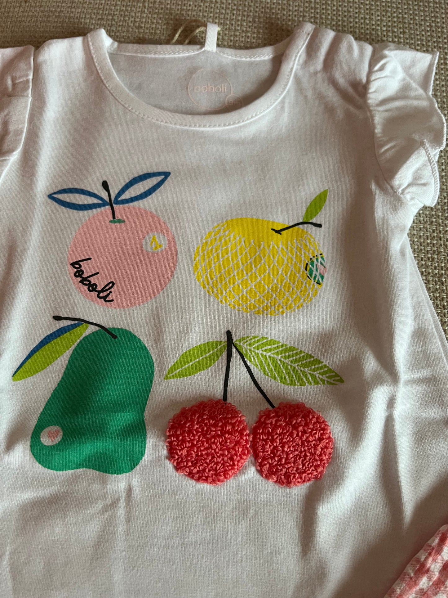 Ensemble 2 pcs Tshirt & bloomer motif cerise Rose