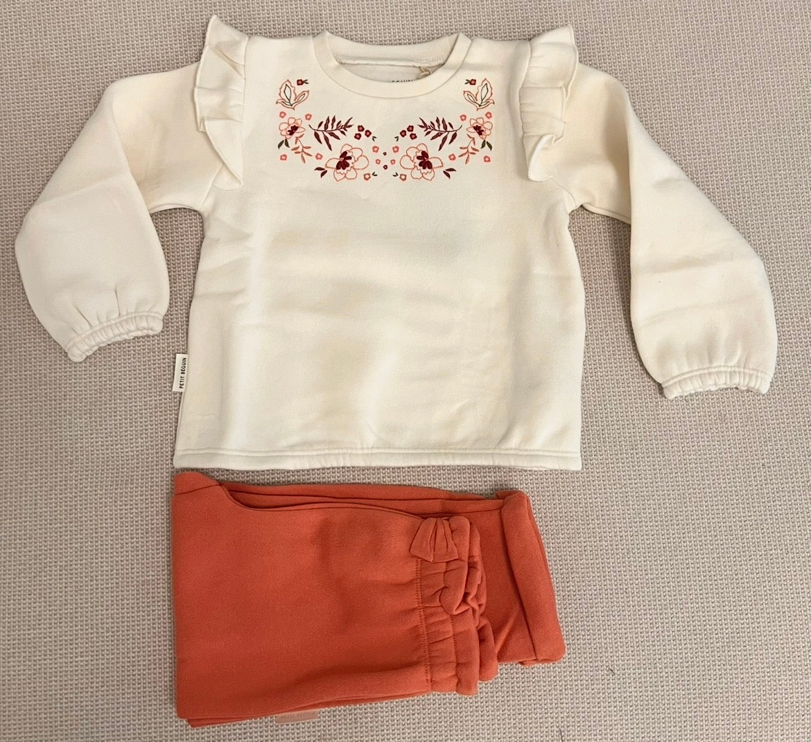 Ensemble 2 pcs sweat et pantalon en molleton orange