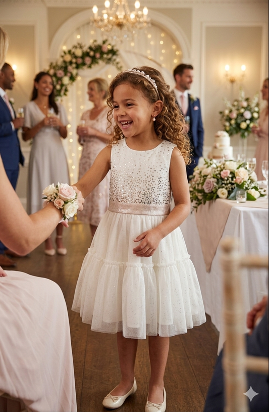 Robe anniversaire à sequins et tulle
