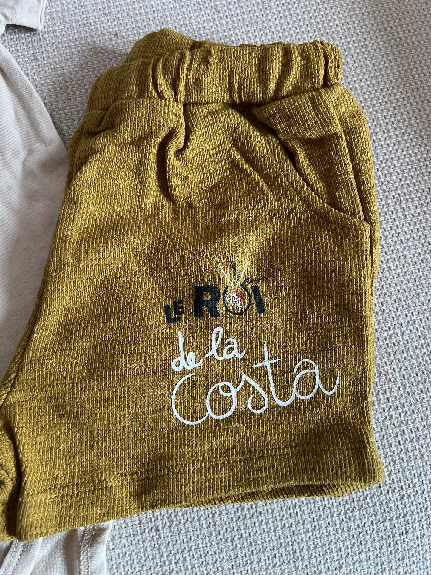 Ensemble 2 pcs Body & short beige kaki garçon
