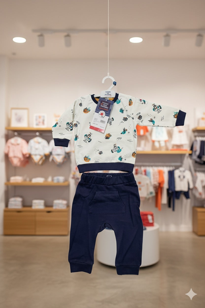 Ensemble 2 pcs sweat et pantalon bleu marine