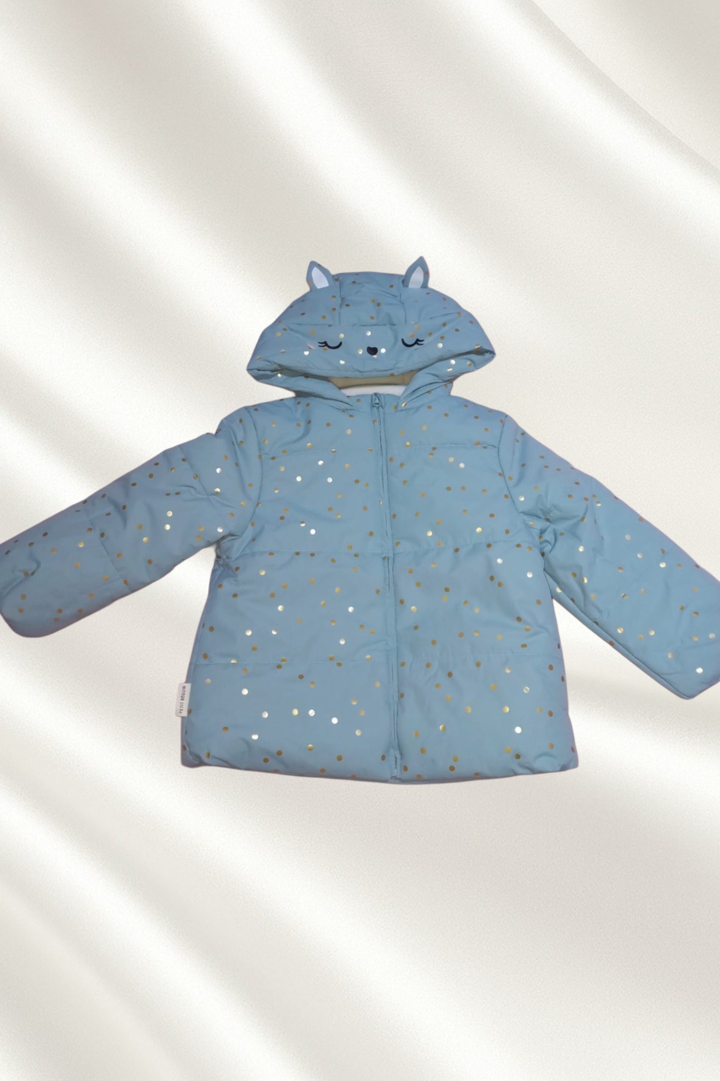 Doudoune bleue intérieur polaire avec capuche lapin