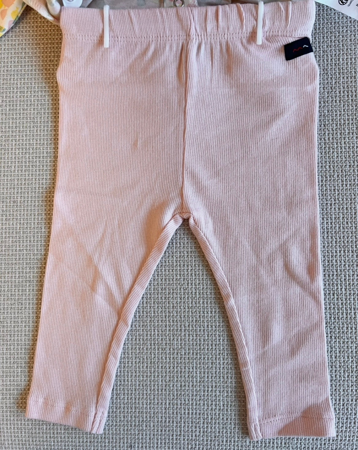 Ensemble 2 pcs blouse fleurie et legging en rose