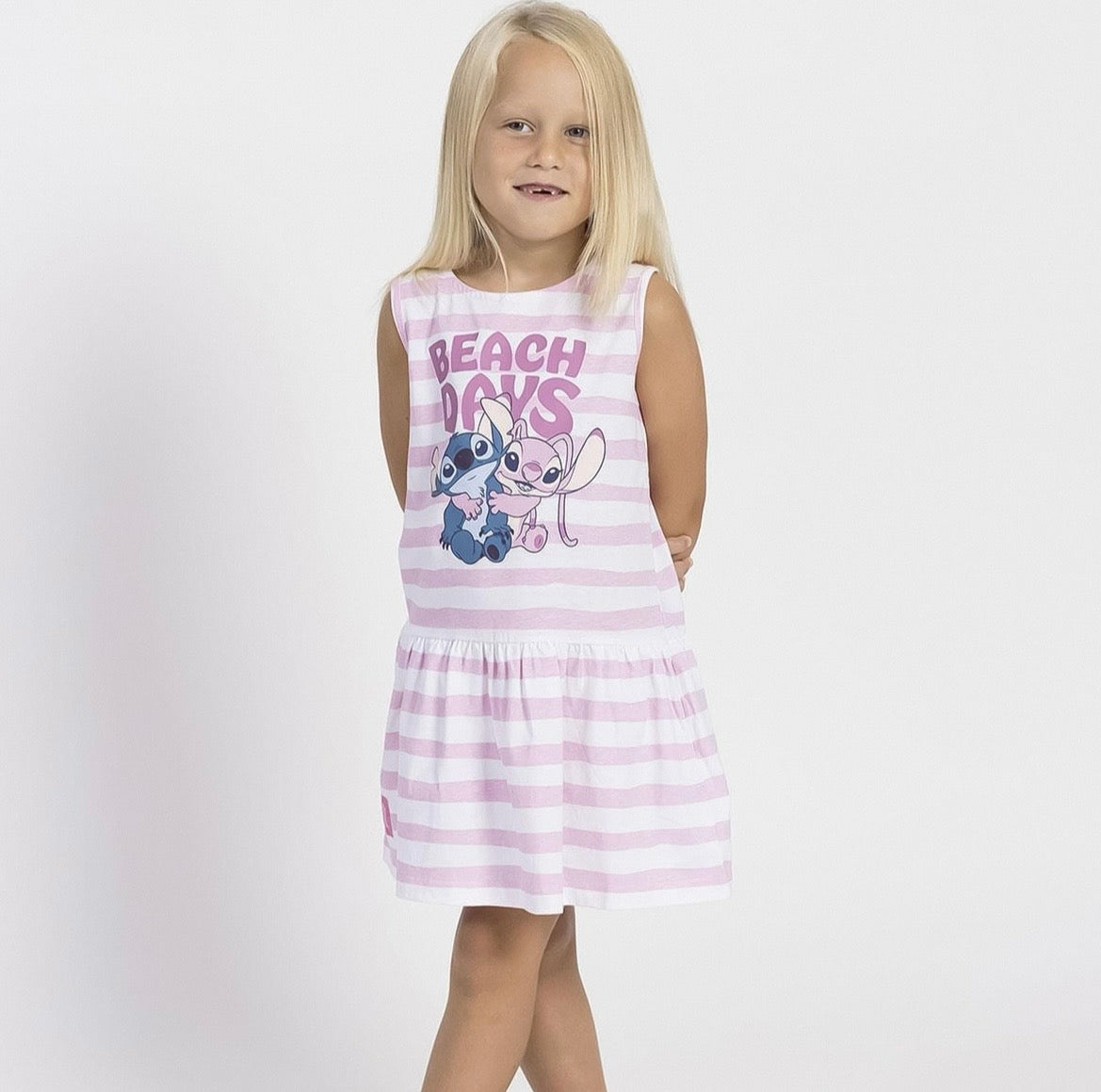Robe Stitch rayée en Rose