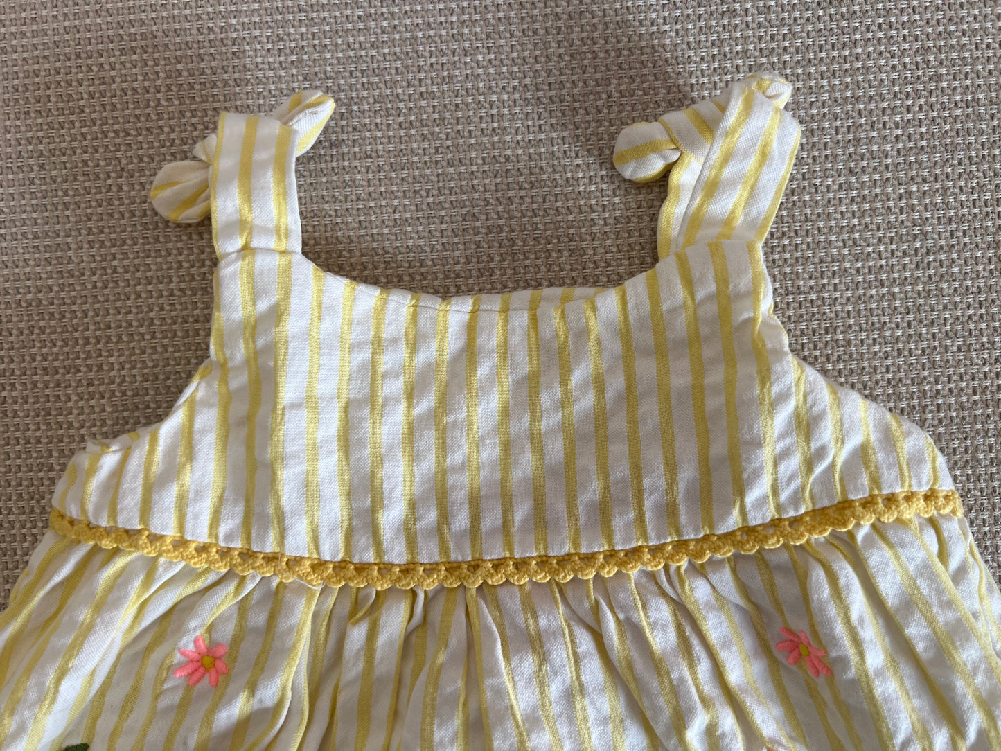 Robe jaune motifs fruits