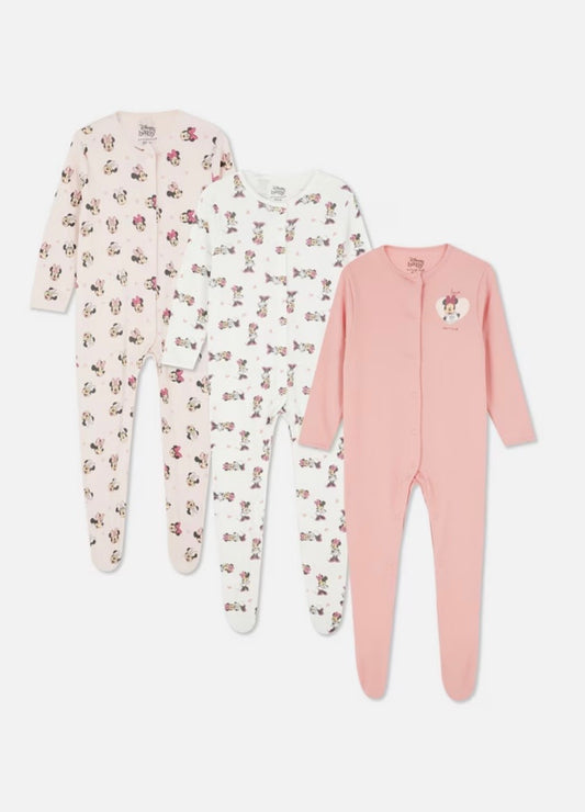 Lot 3 grenouillères Disney Rose