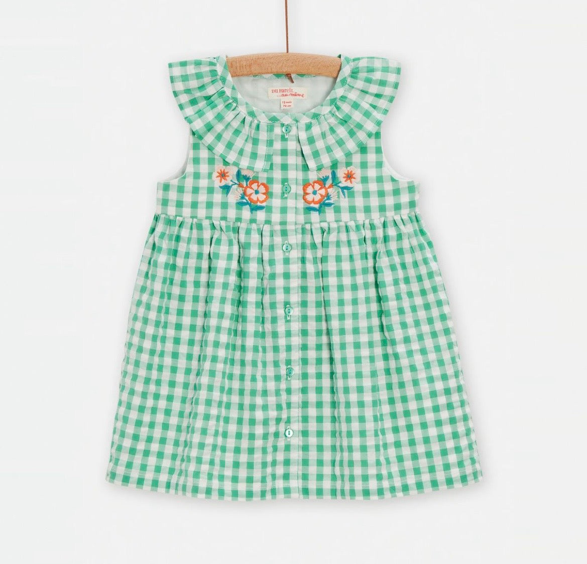 Robe verte carreaux