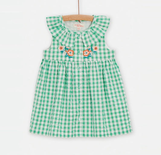 Robe verte carreaux