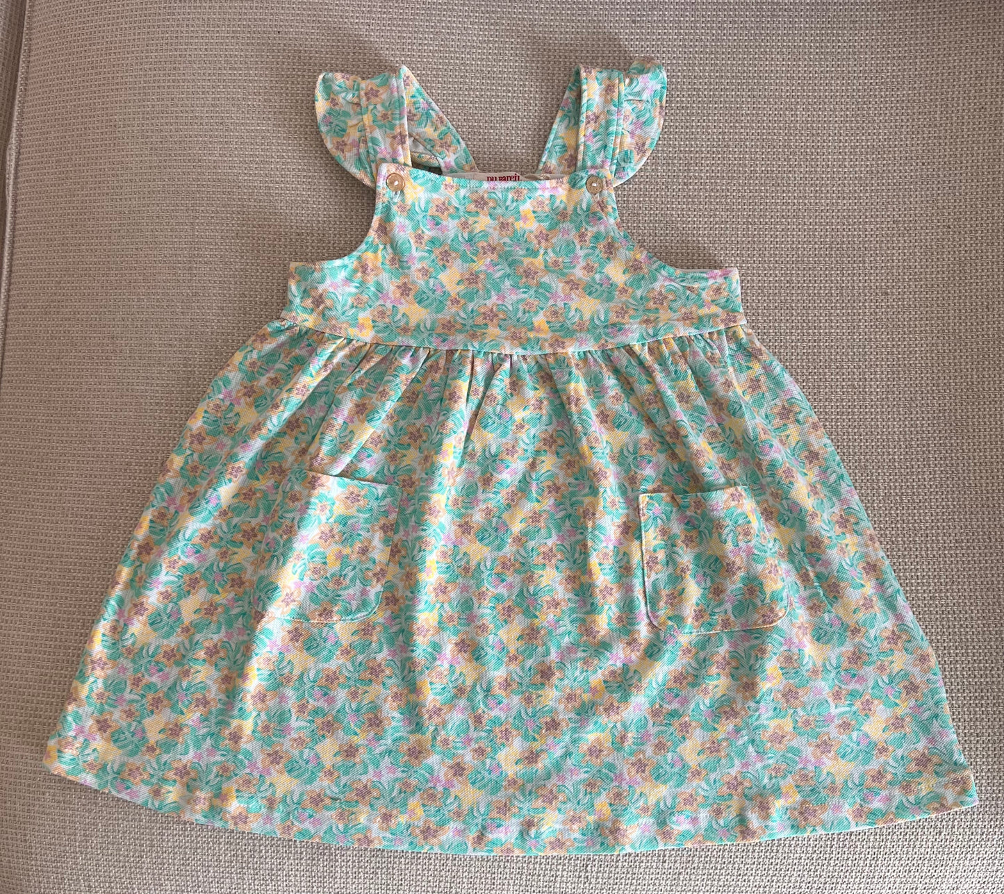 Robe verte multicolore