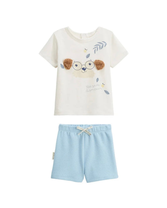 Ensemble 2 pcs Tshirt & short bleu ciel garçon