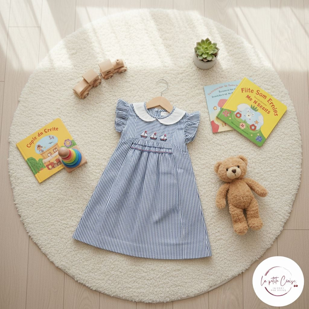 Robe bleue rayée