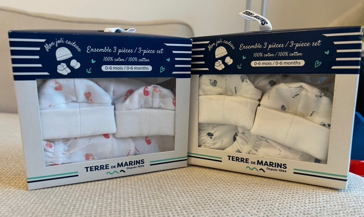 Set 3 pcs Bonnet moufles et chaussettes