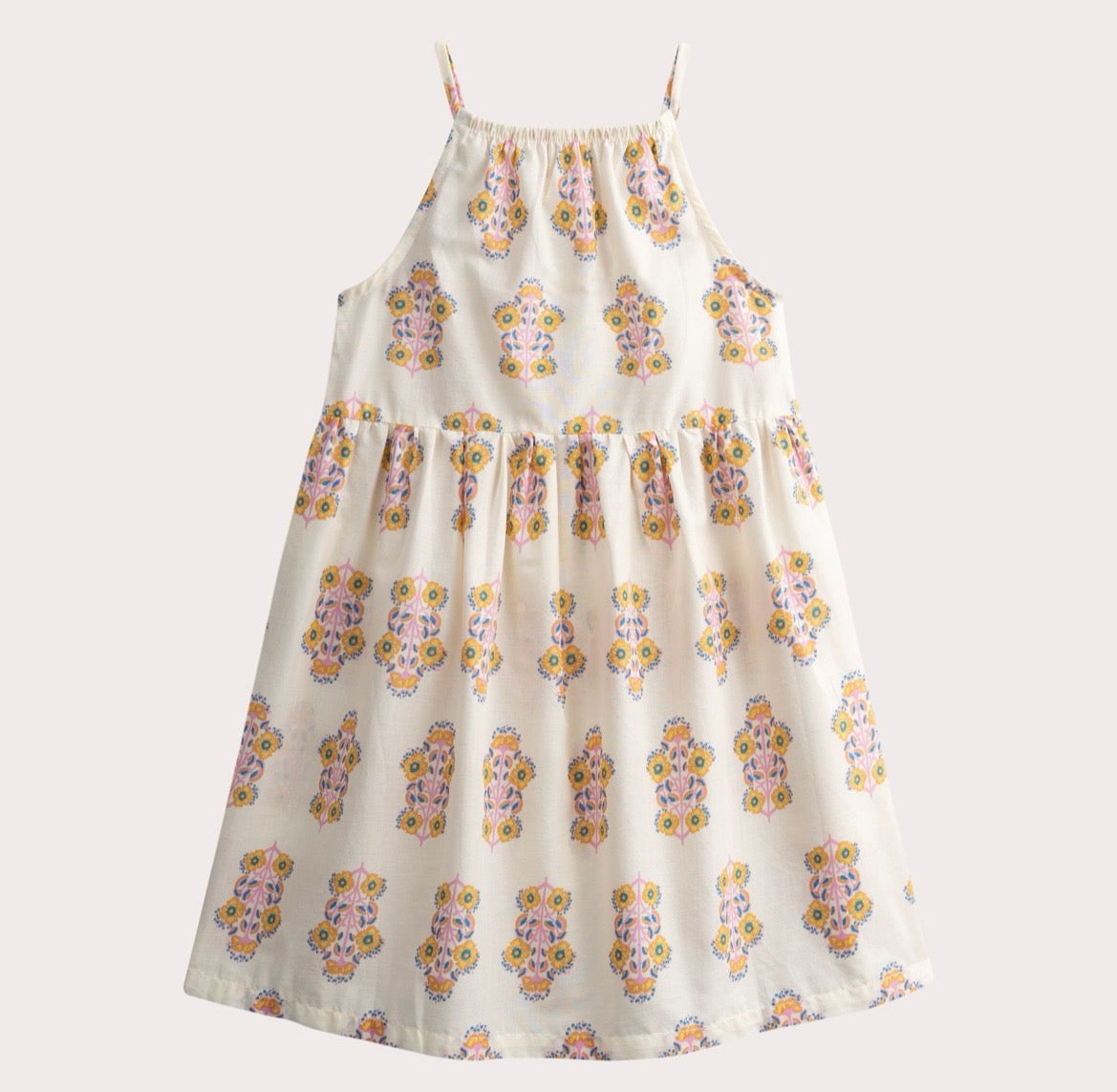 Robe multicolore beige débardeur