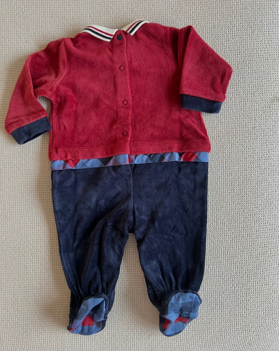 Grenouillère Chicco rouge & bleu marine
