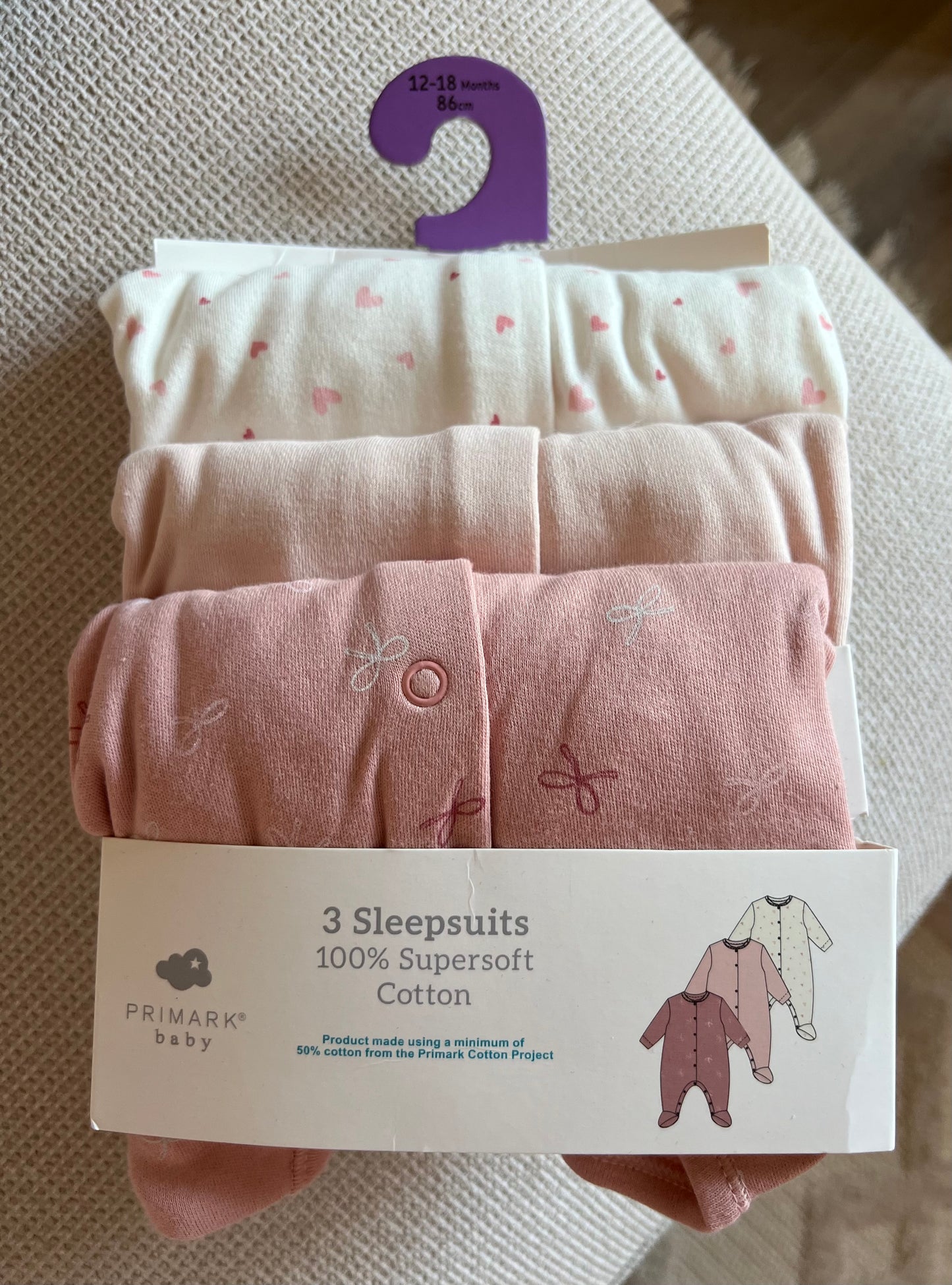 Lot 3 grenouillères Rose fille