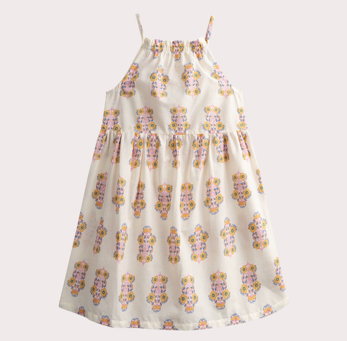 Robe multicolore beige débardeur