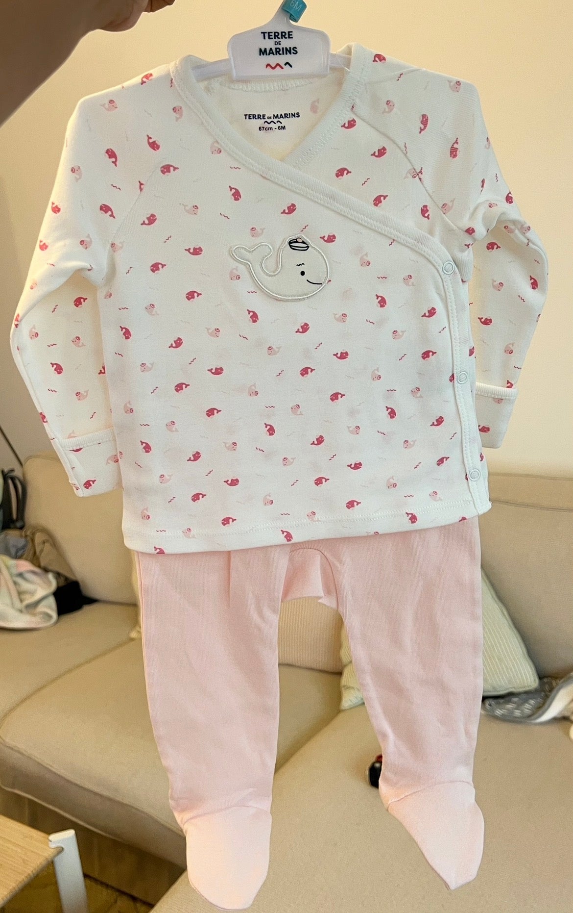 Ensemble cache-coeur avec pantalon Rose