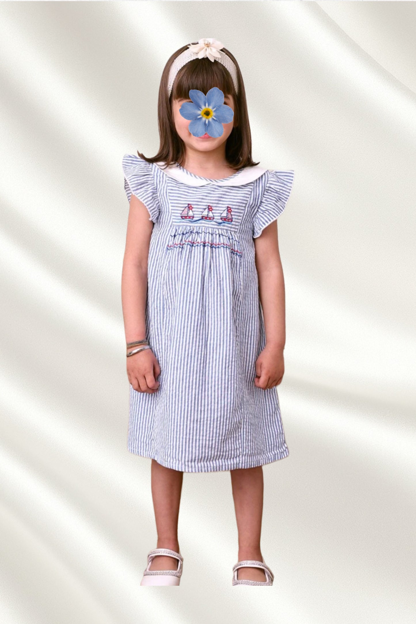 Robe bleue rayée