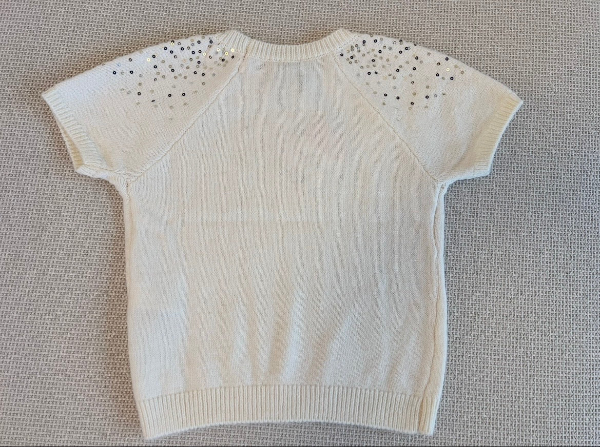 Pull demi-manches en blanc
