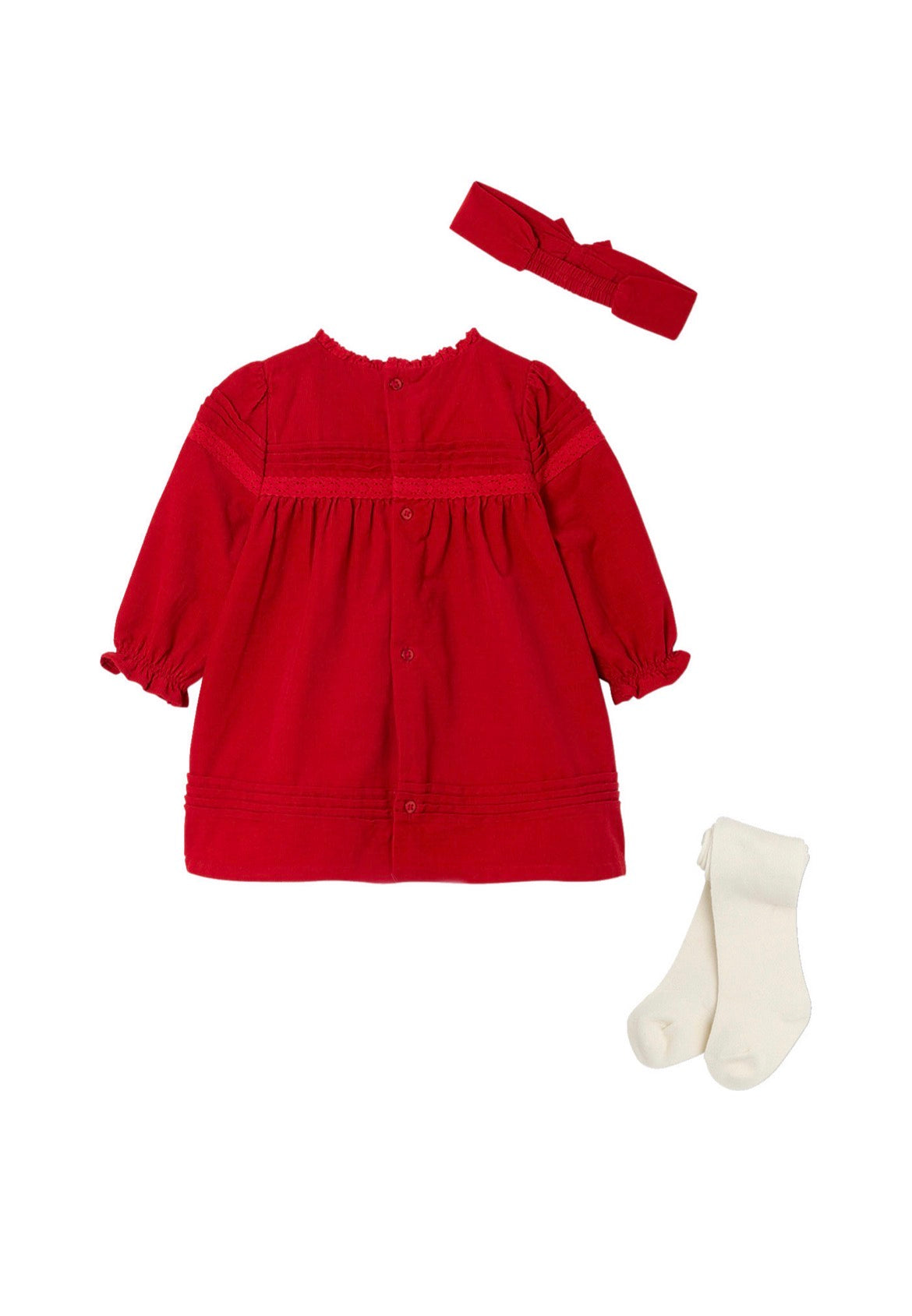 Ensemble 3 pcs Robe rouge + bandeau + collants