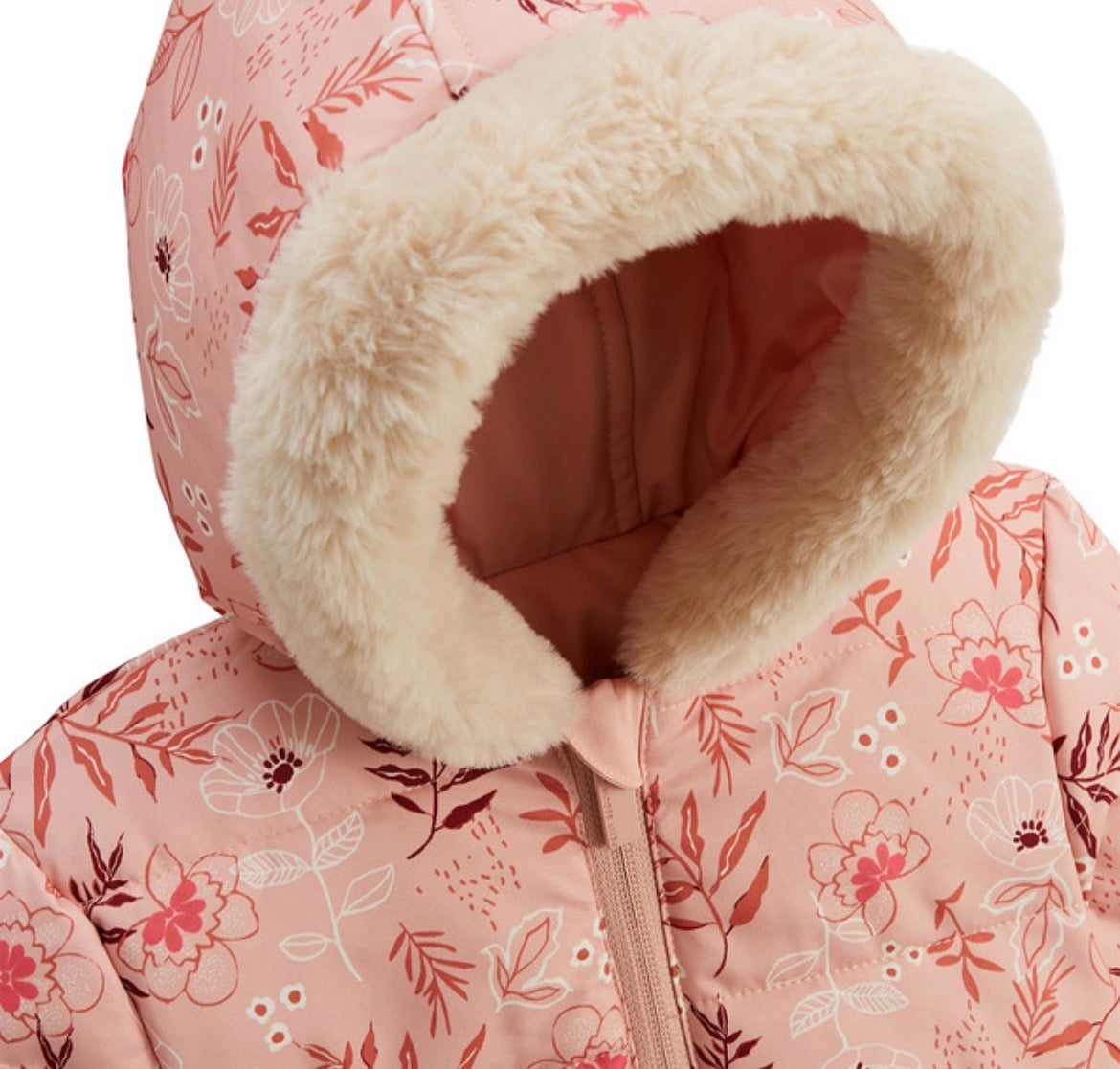 Doudoune réversible imperméable avec capuche en saumon