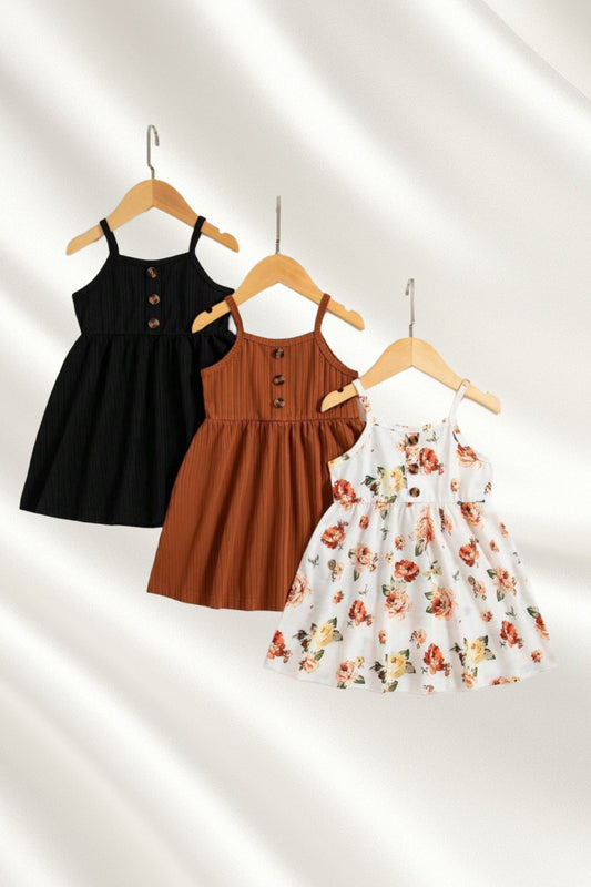 Lot de 3 robes couleurs variées pour filles