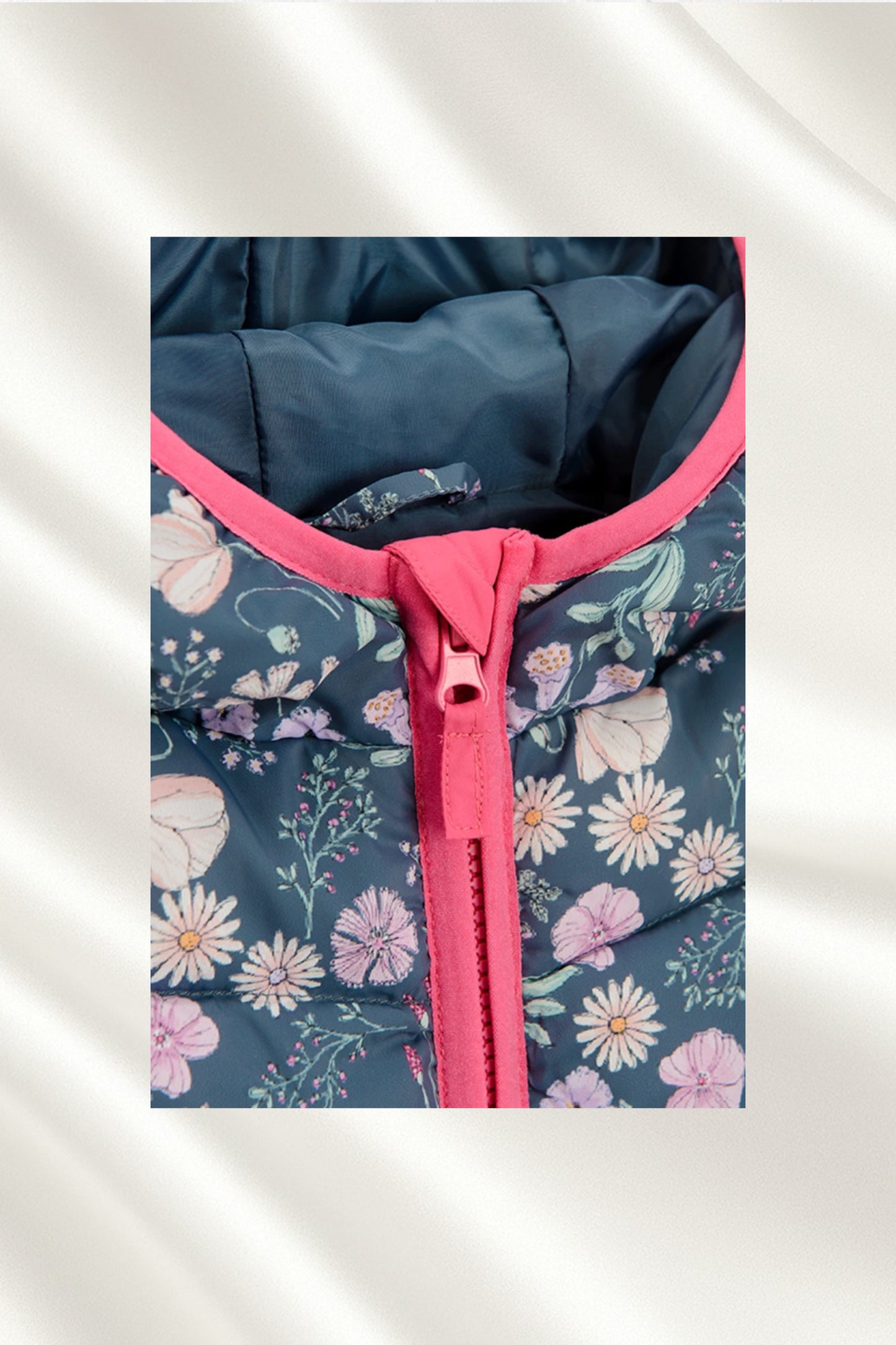 Doudoune fleurie en Bleu pour filles