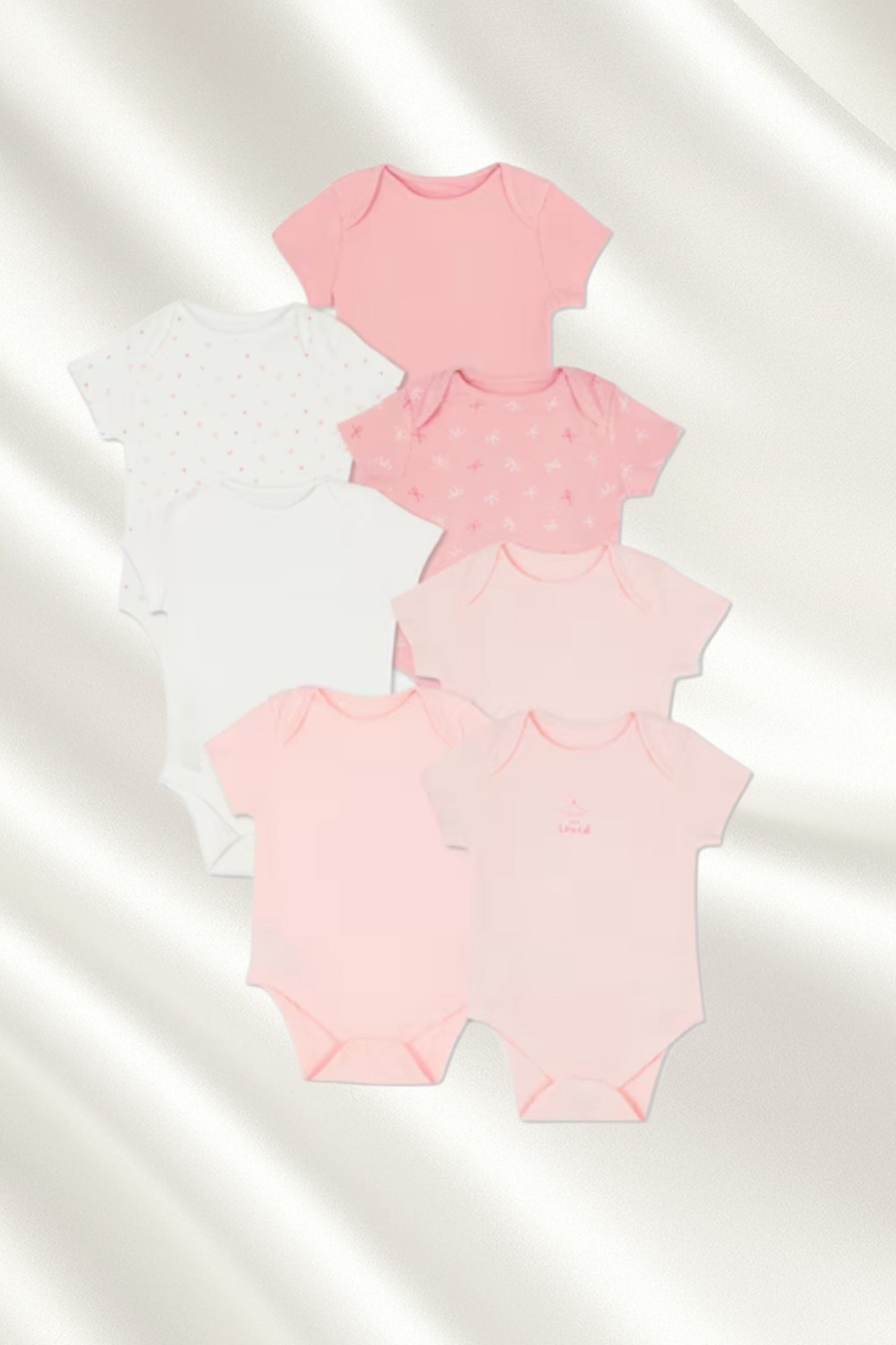 Pack 7 pcs Body demi manche en Rose