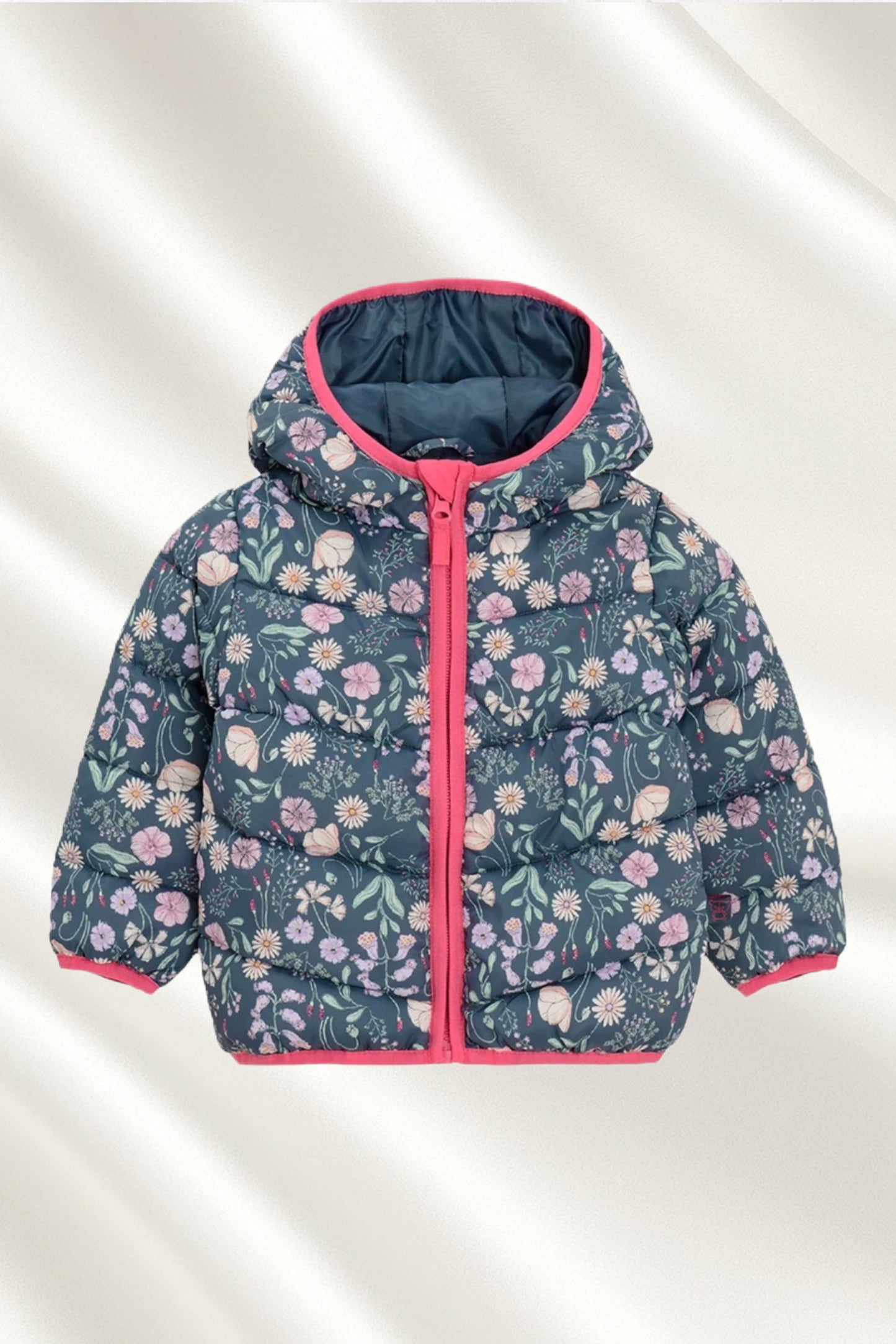 Doudoune fleurie en Bleu pour filles