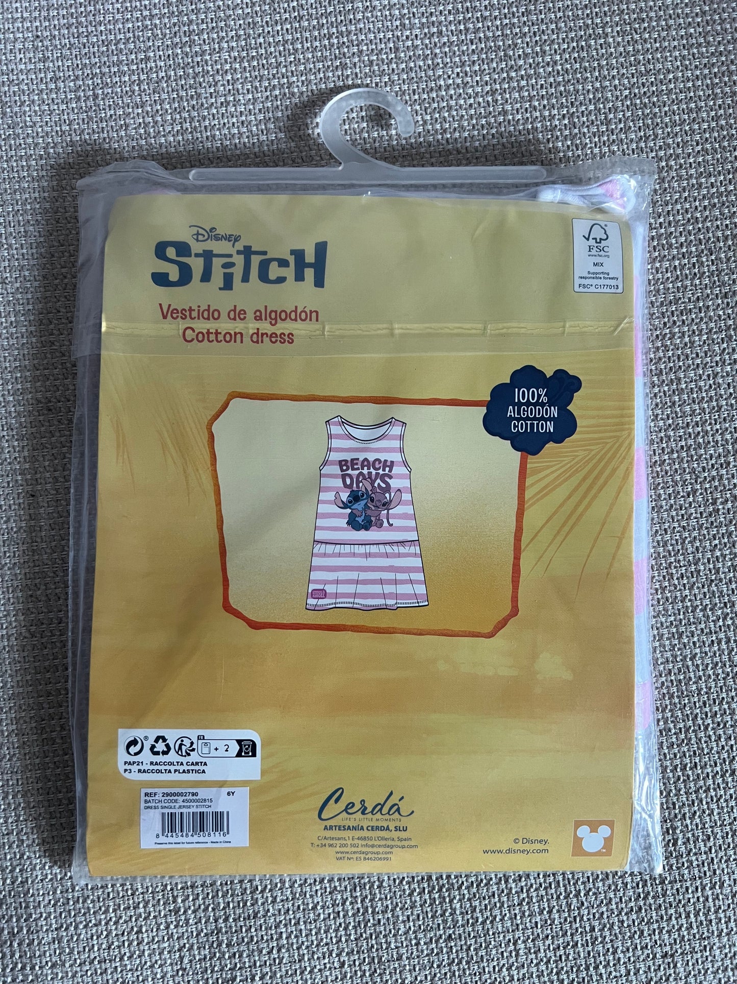 Robe Stitch rayée en Rose
