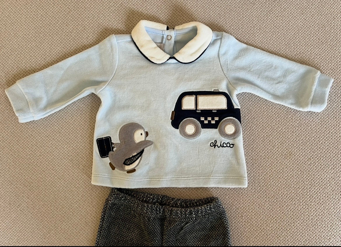 Ensemble Chicco en gris & bleu clair