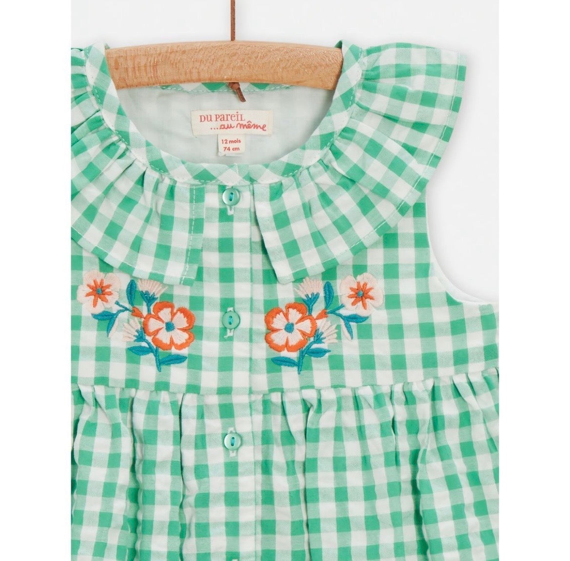 Robe verte carreaux