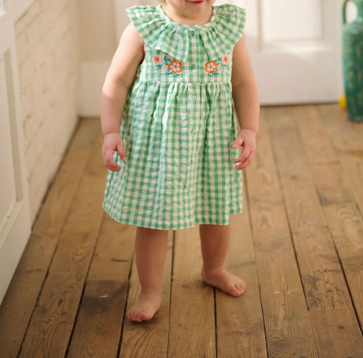 Robe verte carreaux
