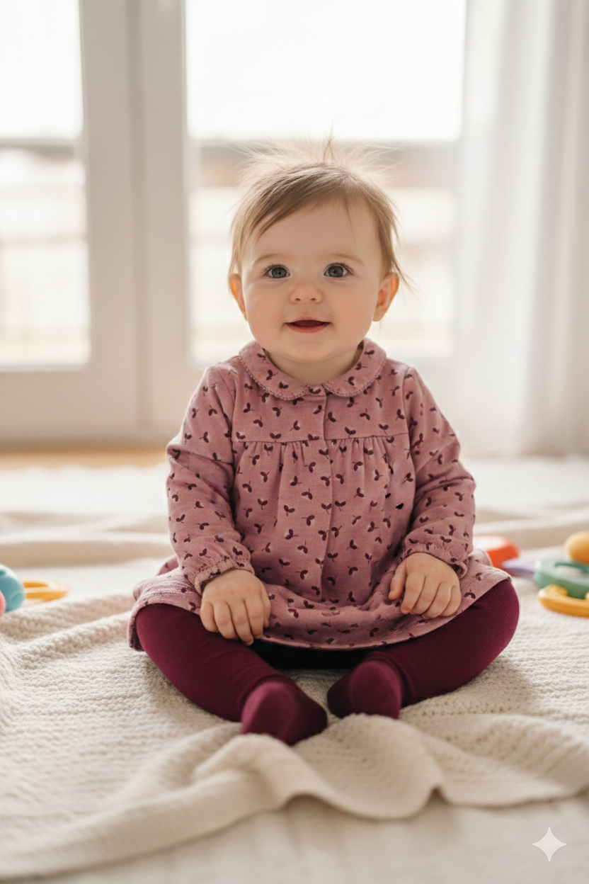 Robe avec legging Rose bordeau