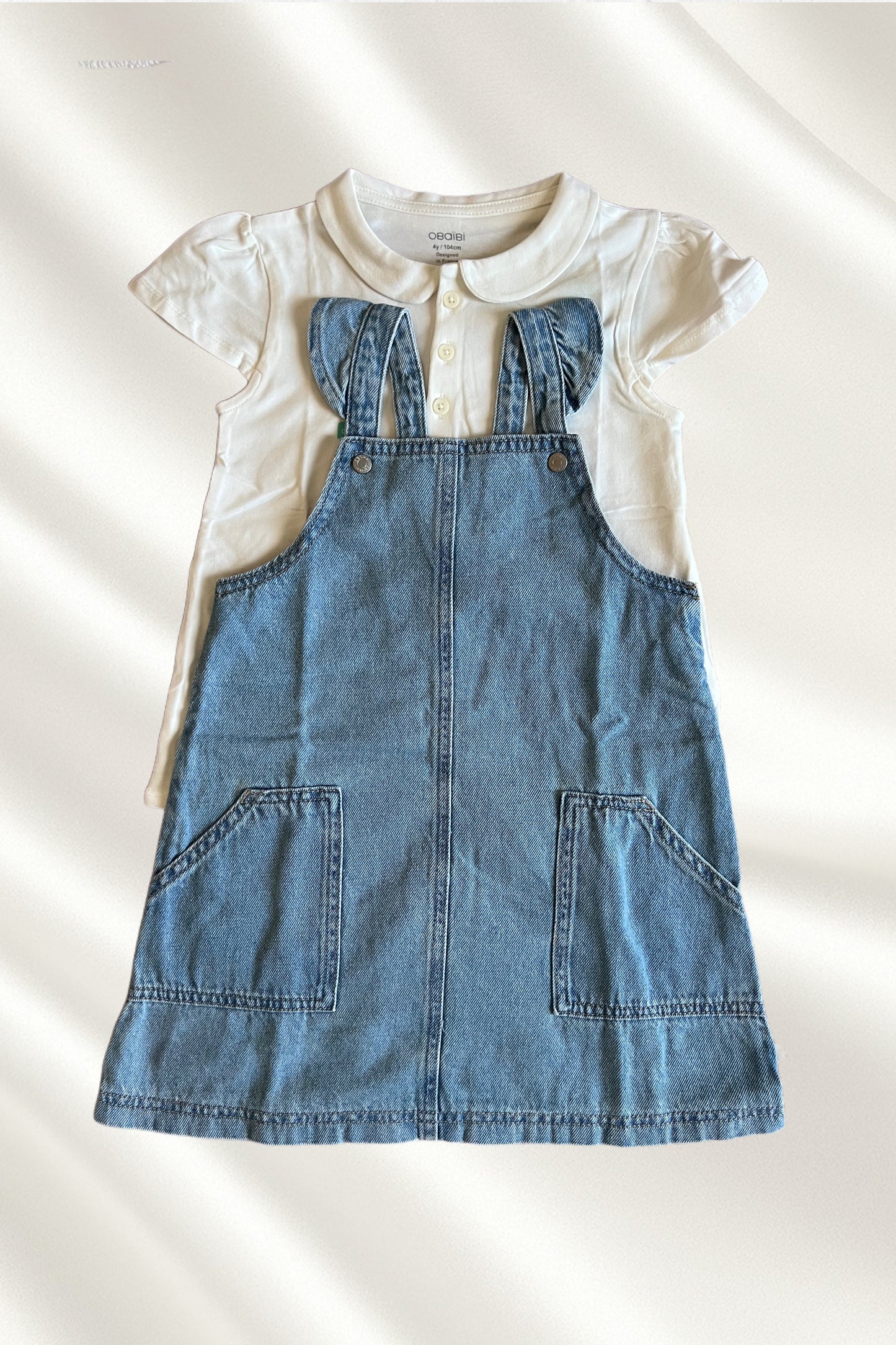 Ensemble 2 pcs robe salopette avec polo
