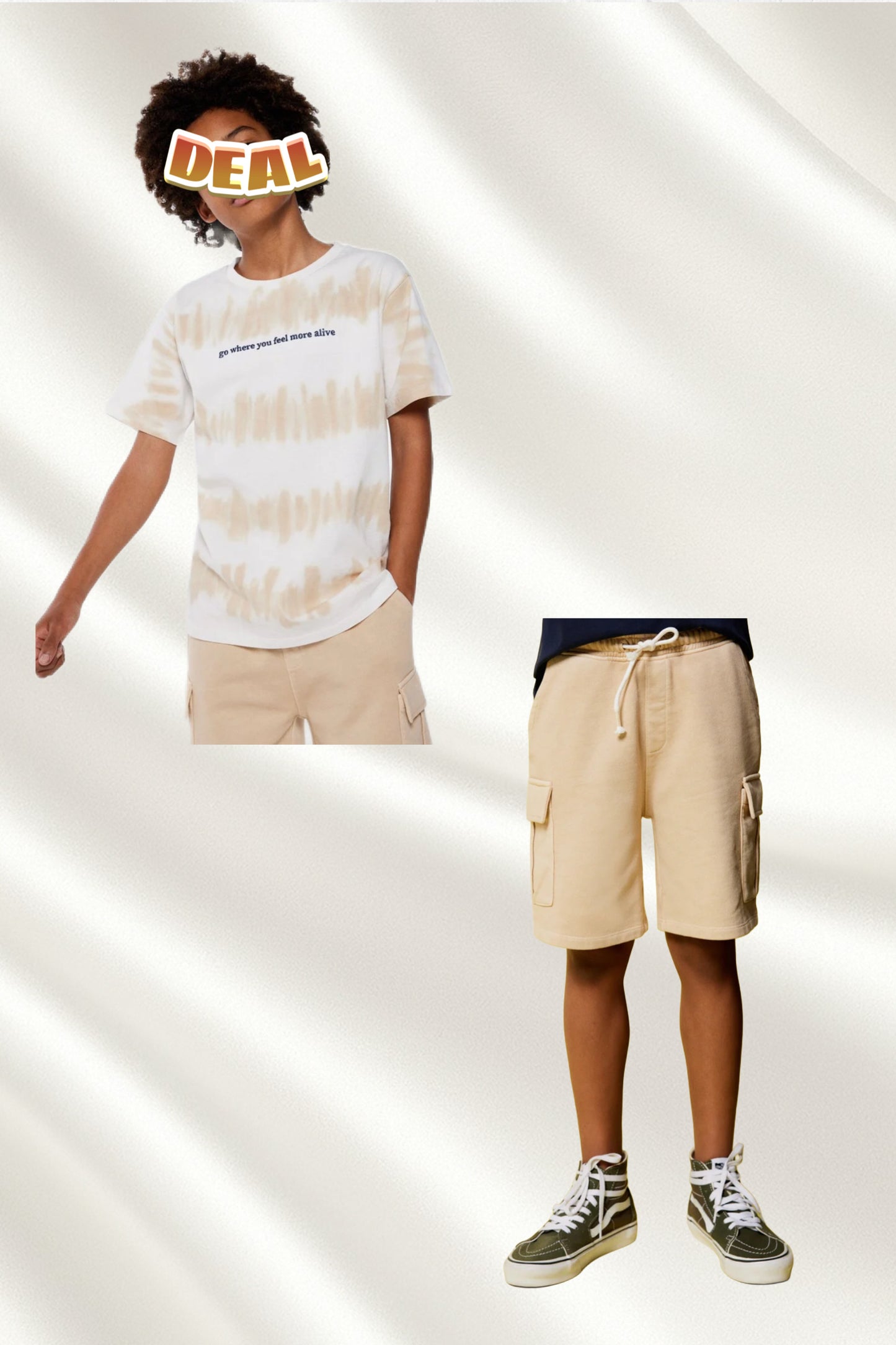 Ensemble 2 Pcs T-shirt & short Beige