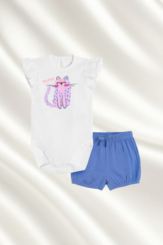 Ensemble 2 pcs motif chat