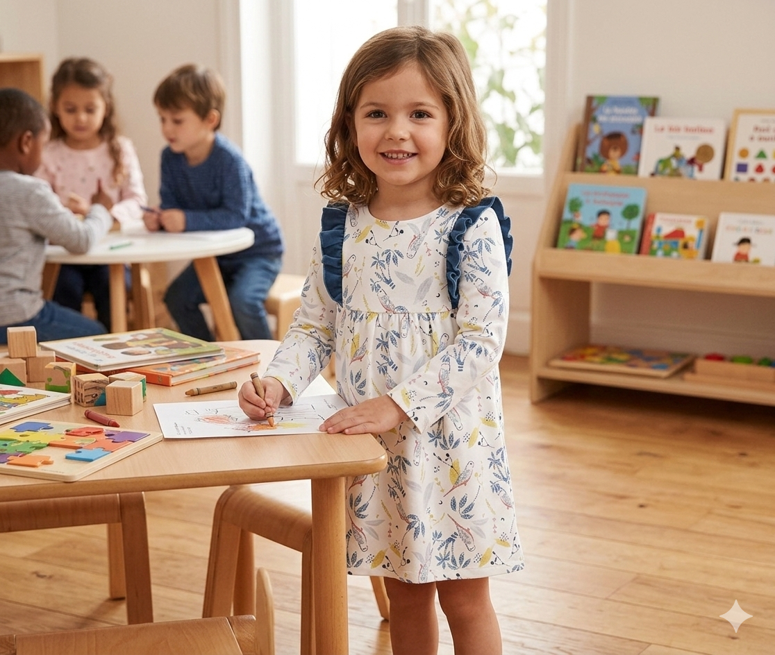 Robe bleue en molleton Bianca