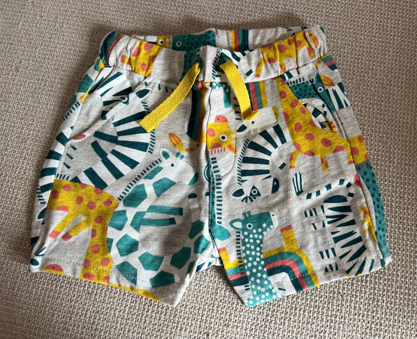 Ensemble 2 pcs Tshirt & short motif zèbre vert garçon